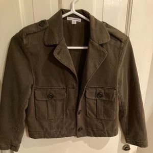 STANDARD James Perse cropped jacket in olive green